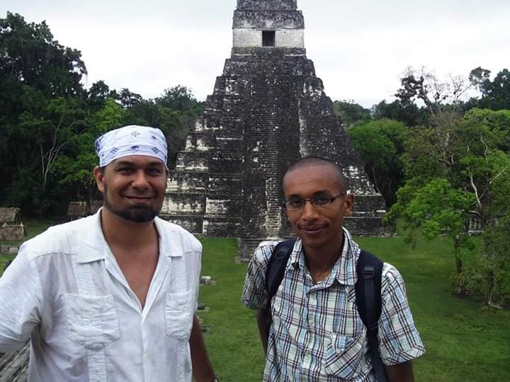 Old Soles Travel Turtle with Friend in Tikal Guatemala Maya Mayan Temple Ruins Tour Vacation 